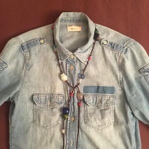 H&M denim jean shirt